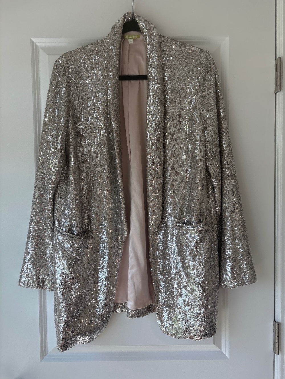 Gianni Bini Silver Sequin Evening Jacket